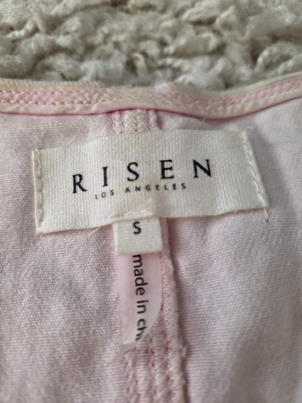 Women's Light Pink Denim Vest by Risen - Sleeveless Button Front - Picture 4 of 7